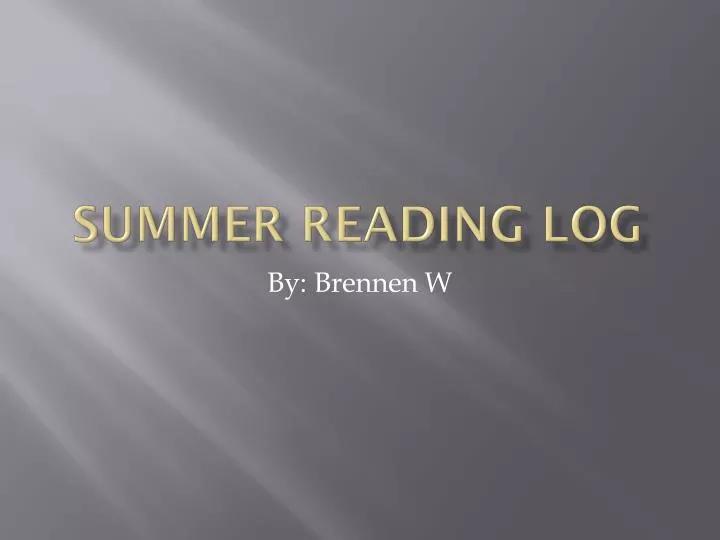 summer reading log