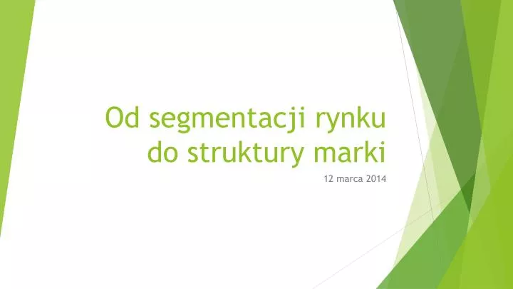 od segmentacji rynku do struktury marki