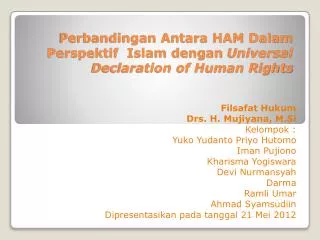 Perbandingan Antara HAM Dalam Perspektif Islam dengan Universal Declaration of Human Rights