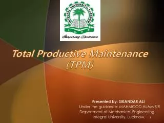 Total Productive Maintenance ( TPM)