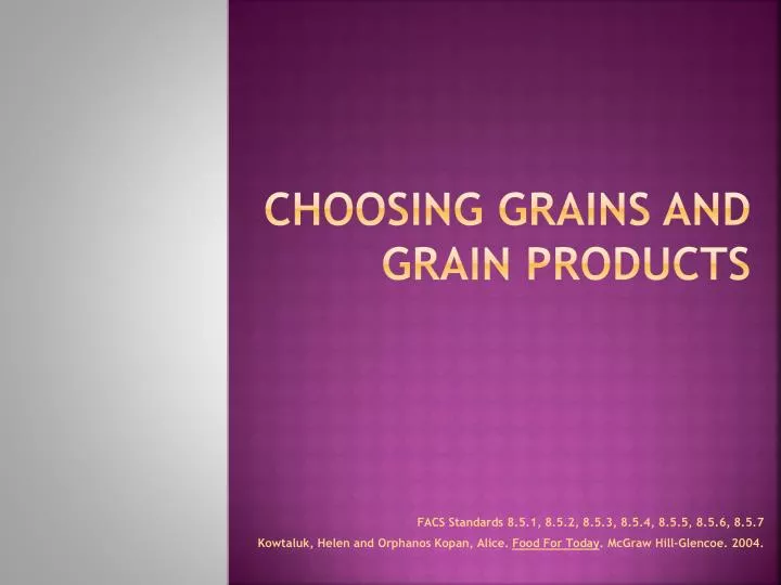 choosing grains and grain products
