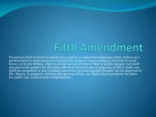 Fifth Amendment