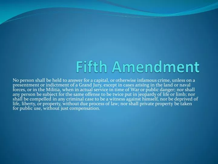 fifth amendment