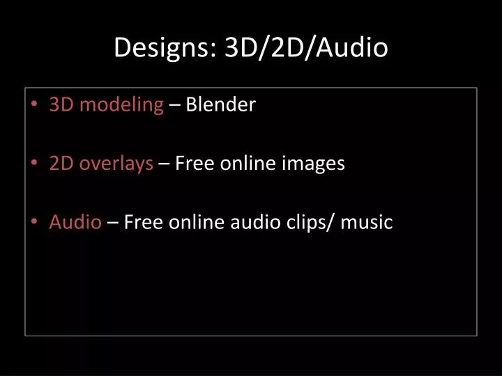 designs 3d 2d audio