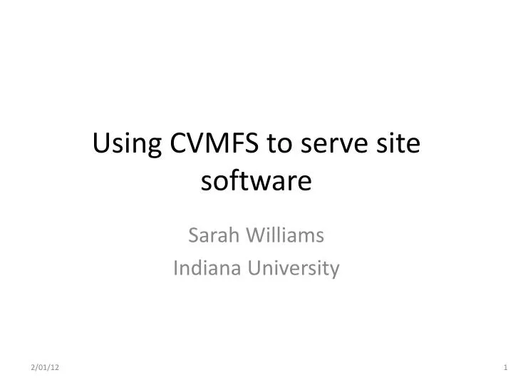 using cvmfs to serve site software