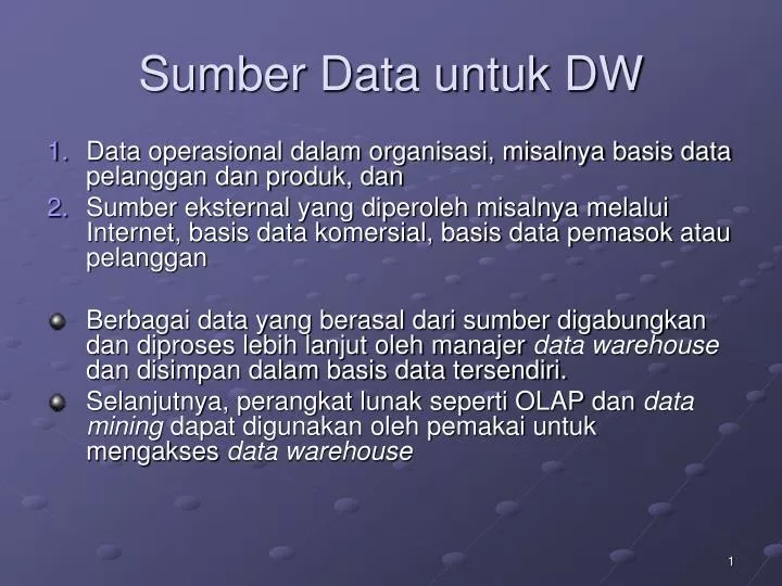 sumber data untuk dw