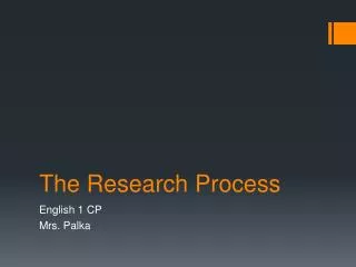 The Research Process