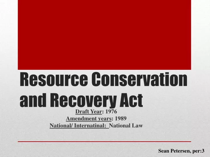 resource conservation and recovery act