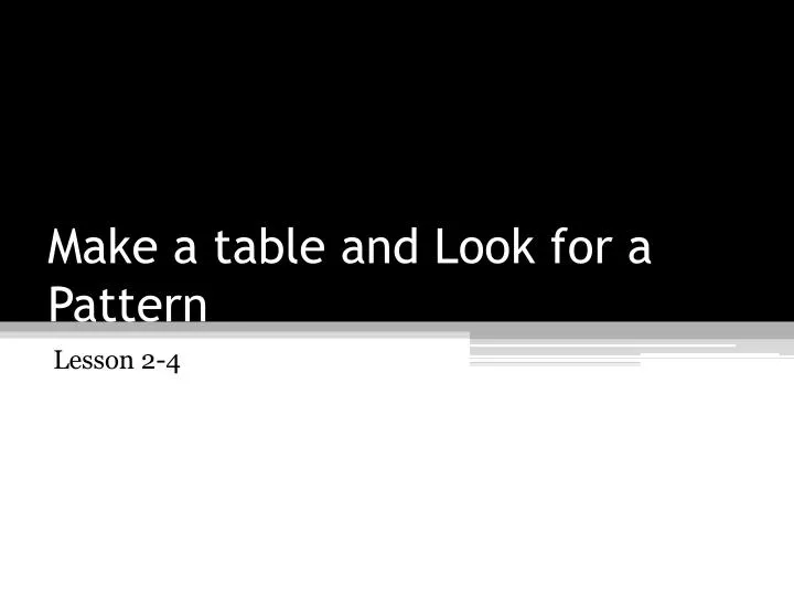 make a table and look for a pattern