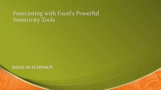 Forecasting with Excel's Powerful Sensitivity Tools
