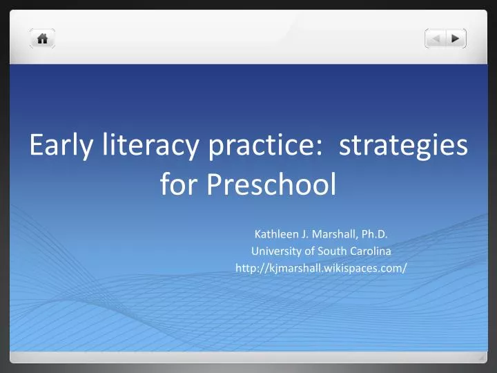 early literacy practice strategies for preschool