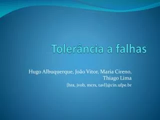 toler ncia a falhas