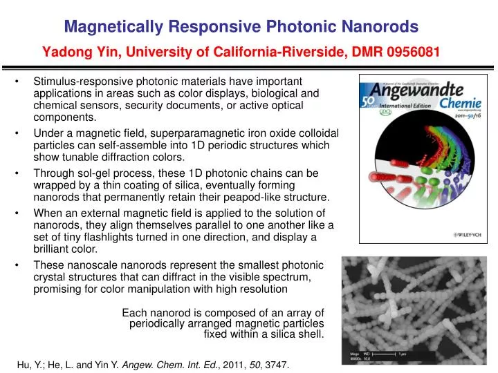 magnetically responsive photonic nanorods yadong yin university of california riverside dmr 0956081