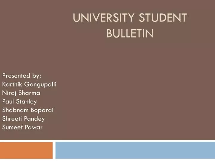 university student bulletin