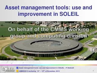 Asset management tools: use and improvement in SOLEIL