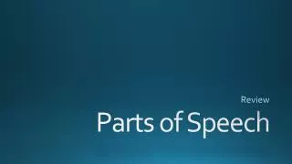 Parts of Speech