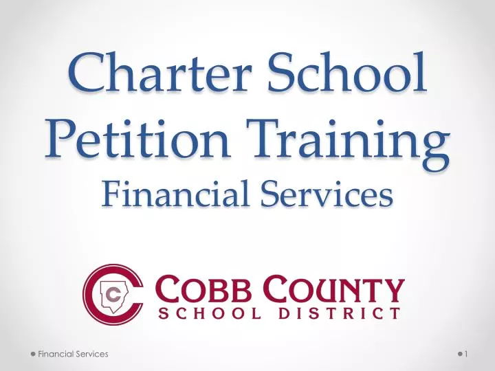 charter school petition training financial services