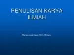 PENULISAN KARYA ILMIAH - slide 1