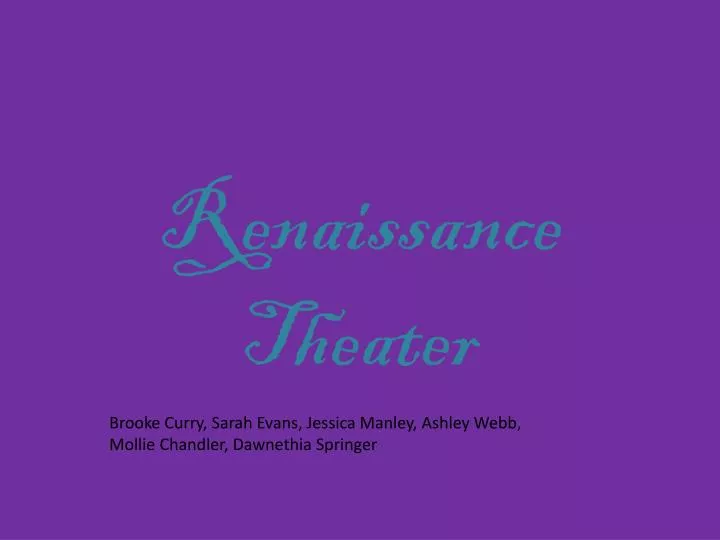 history of renaissance theater