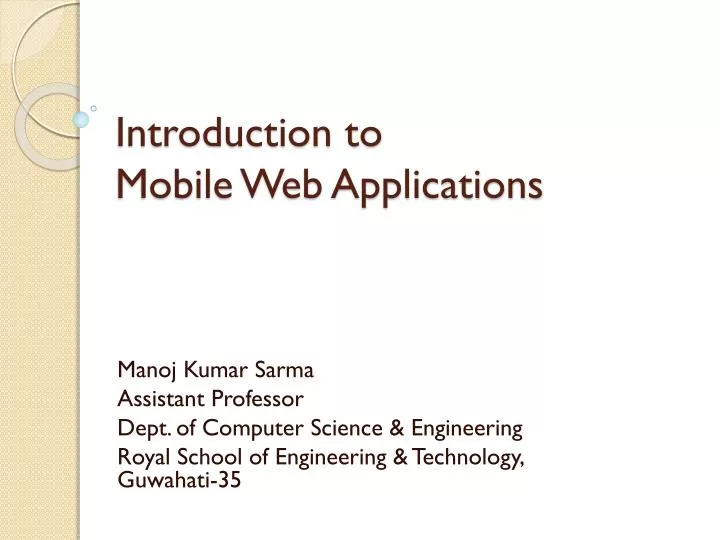 introduction to mobile web applications
