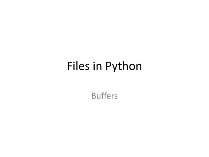 files in python