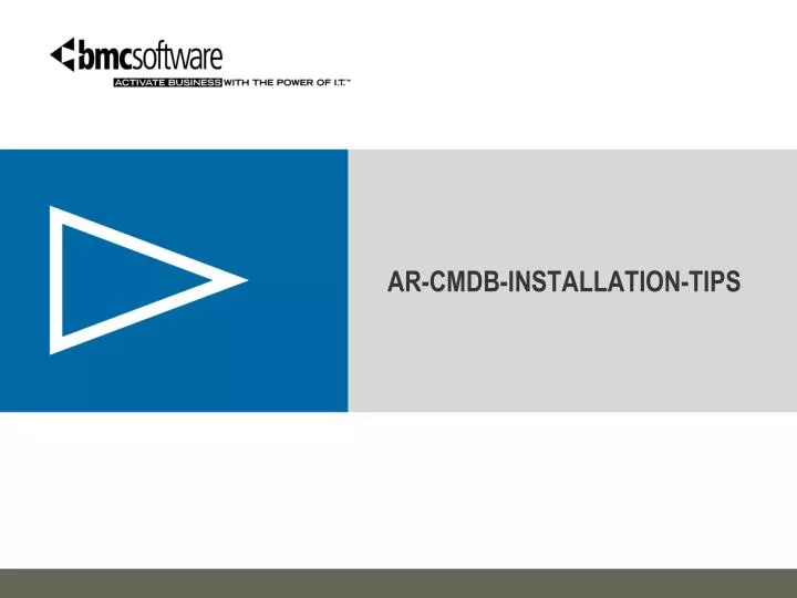 ar cmdb installation tips