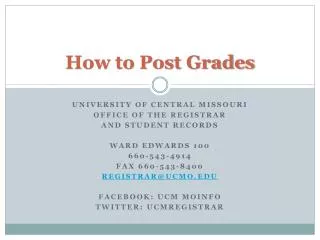 How to Post Grades