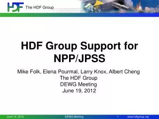 HDF Group Support for NPP/JPSS