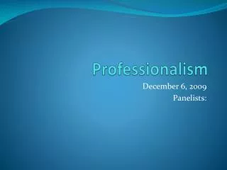 Professionalism