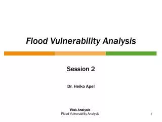 Flood Vulnerability Analysis