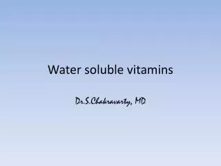 Water soluble vitamins