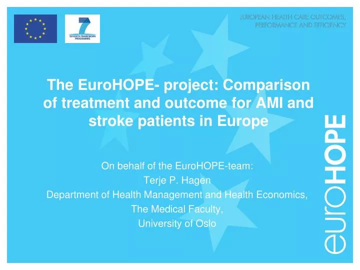 the e urohope project comparison of treatment and outcome for ami and stroke patients in europe