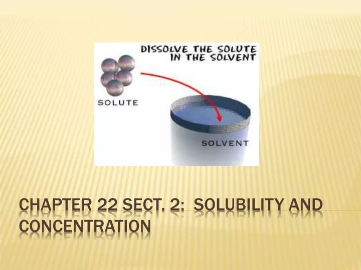 chapter 22 sect 2 solubility and concentration