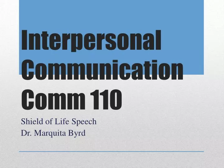 interpersonal communication comm 110
