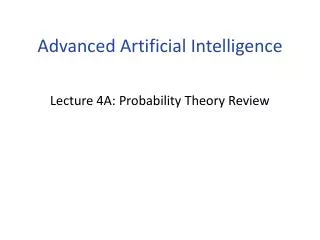 Lecture 4A : Probability Theory Review