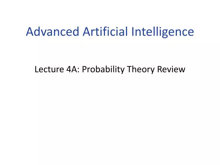 lecture 4a probability theory review