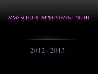 MMS School improvement night