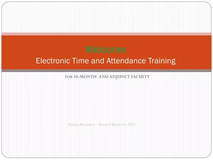 welcome electronic time and attendance training