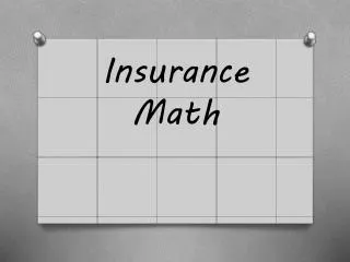 Insurance Math