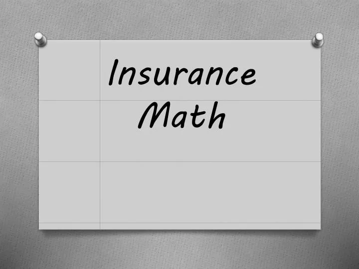 insurance math