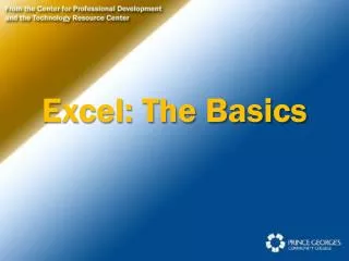 Excel: The Basics