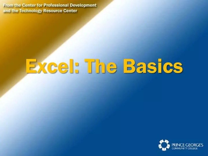 excel the basics