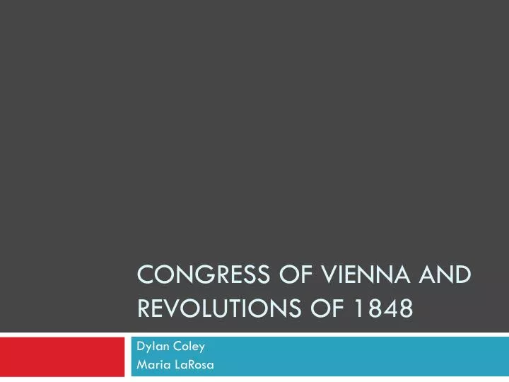 congress of vienna and revolutions of 1848