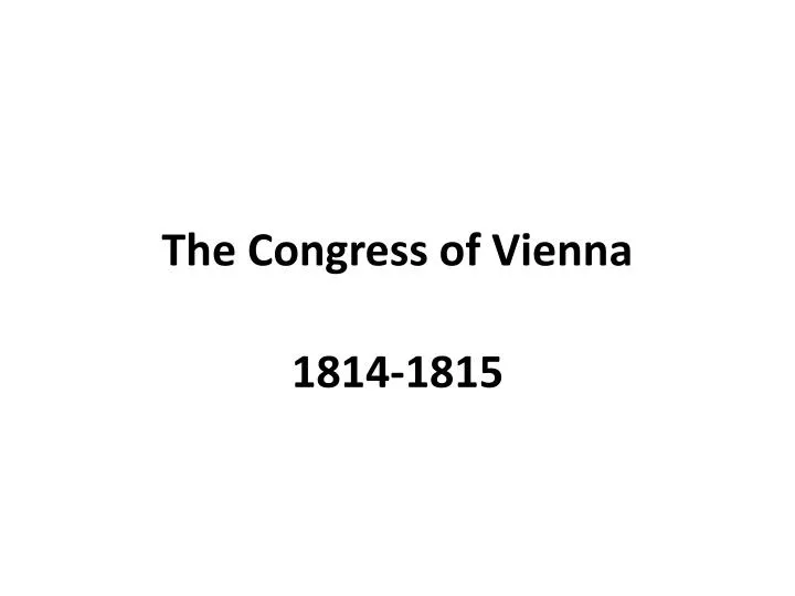 the congress of vienna