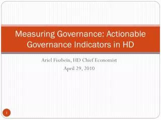 Measuring Governance: Actionable Governance Indicators in HD