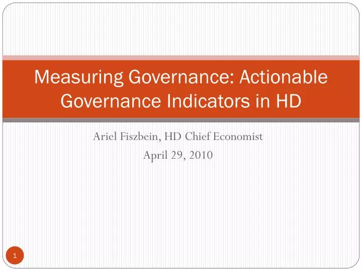 measuring governance actionable governance indicators in hd