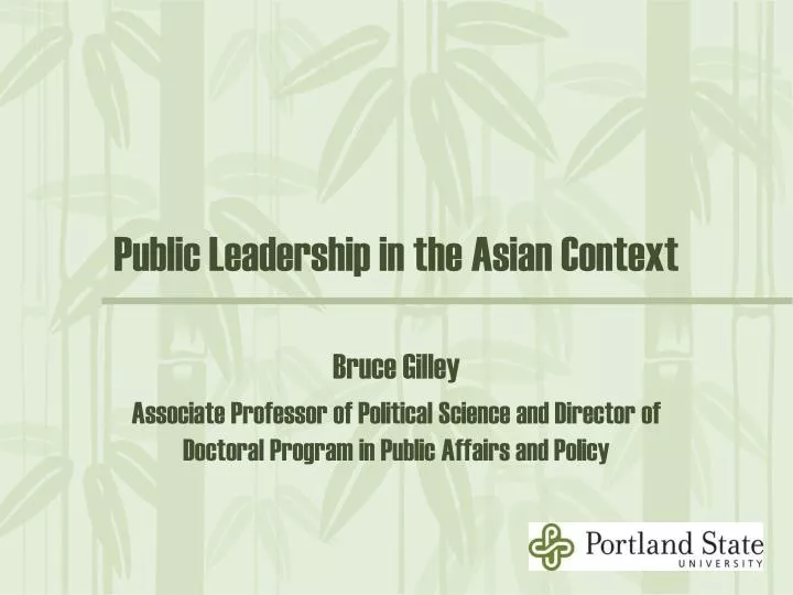 public leadership in the asian context
