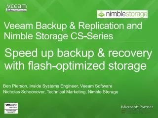 Veeam Backup &amp; Replication and Nimble Storage CS-Series