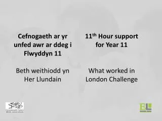 11 th hour support for year 11 what worked in london challenge
