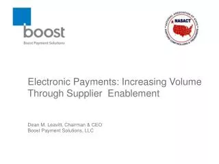 Electronic Payments: Increasing Volume Through Supplier Enablement